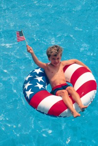 Helloooo, pool season! Take a page out of this kid's book and grab your USA floatie for extra protection.