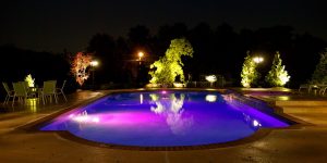 Residential Swimming Pool at Night