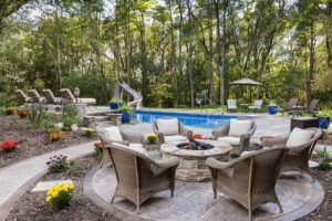 sunrise premier bool builders poolside fire features