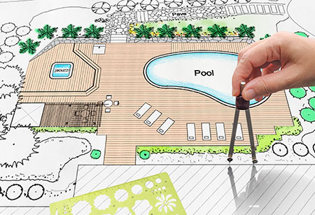 Landscape Architect Design Backyard Pool Plan